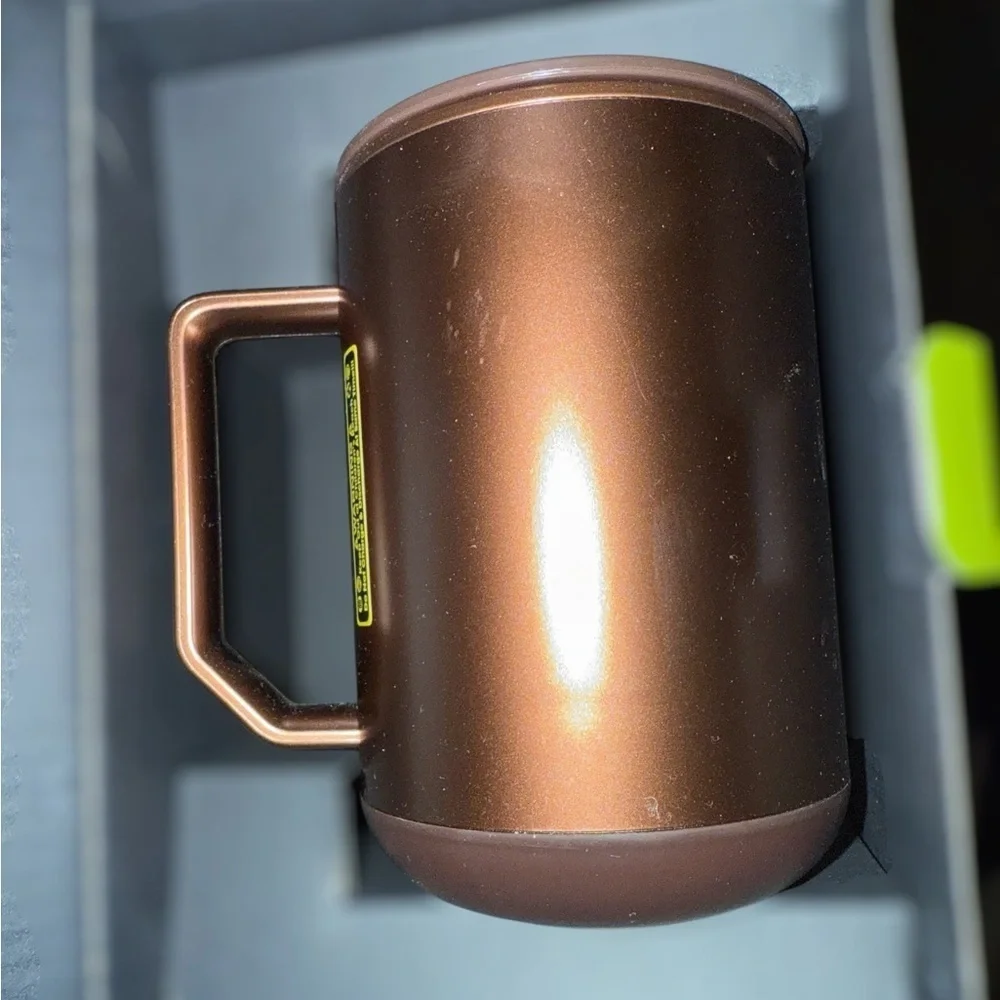 Ionmug Bronze 12 Oz Self Heating Smart Mug Charging Coaster Giftable